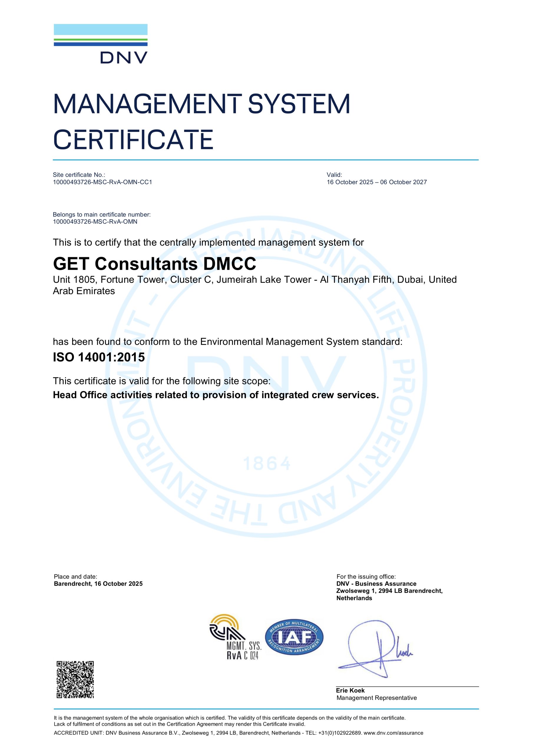 ISO 14001- GET Consultants DMCC