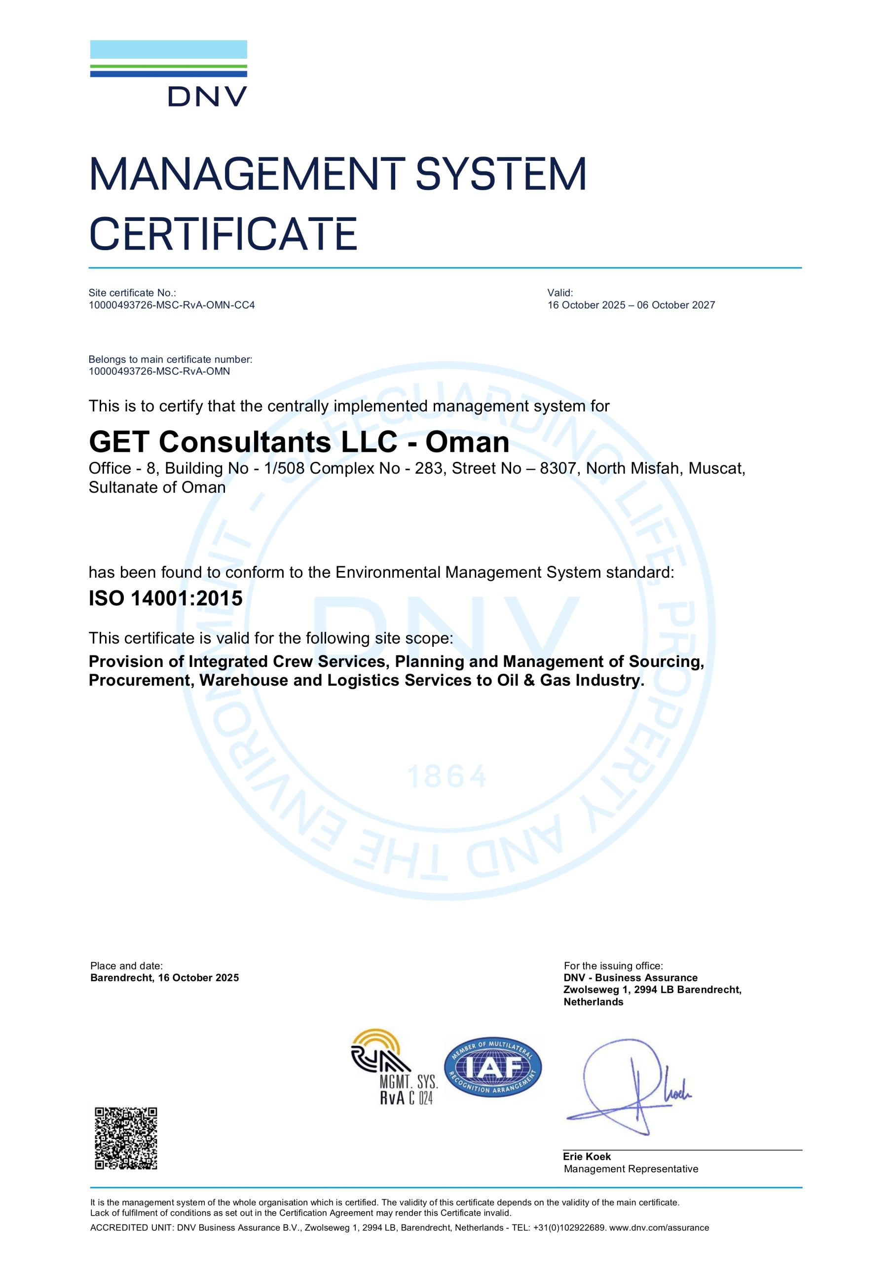 ISO 14001-GCD Consultants LLC-Oman