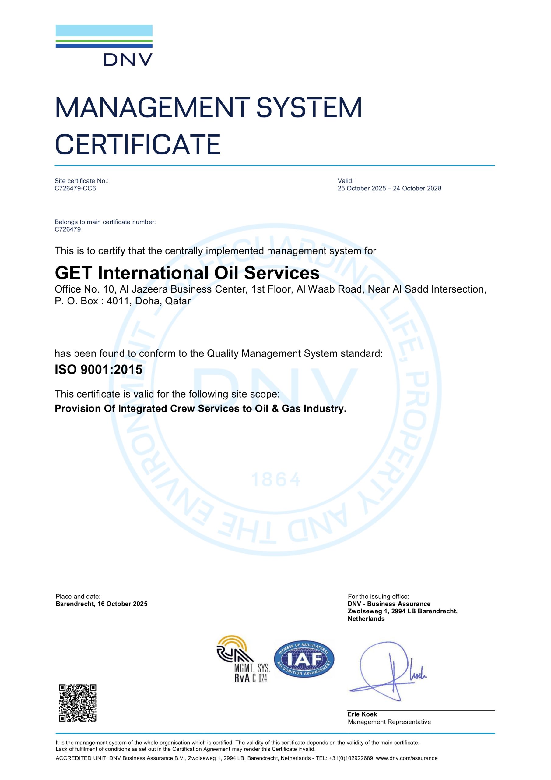 ISO 9001-GET International Oil Services